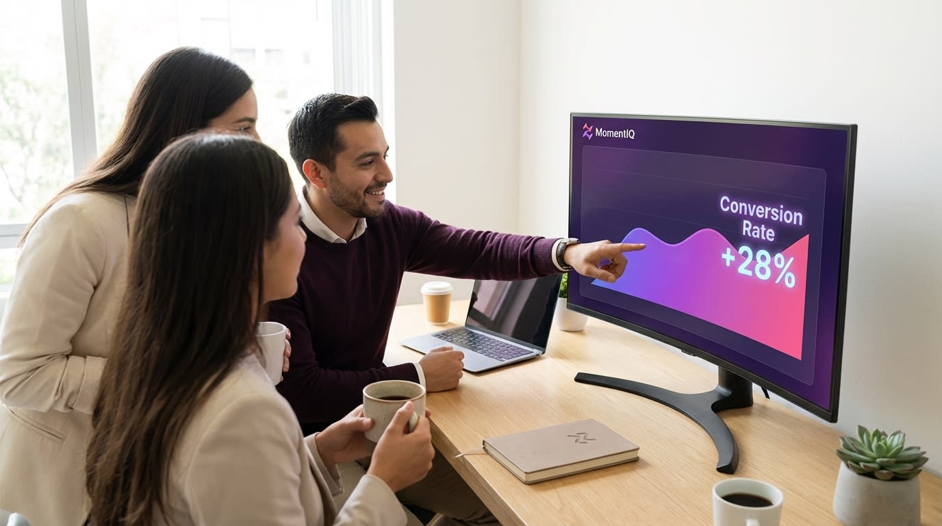Team confidently reviewing positive TikTok Shop conversion rate analytics