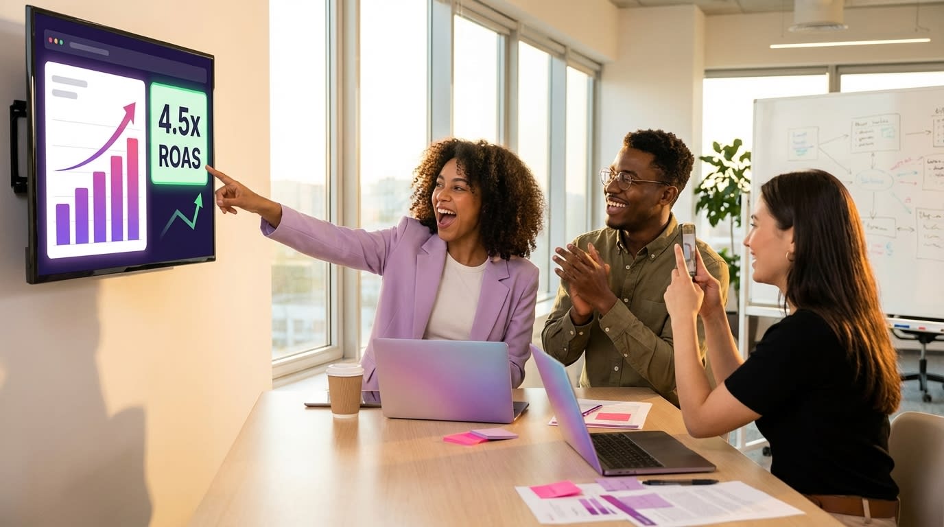 Launch Profitable Campaigns Starting At Team Celebrating 4 5x Roas Results On Ti A