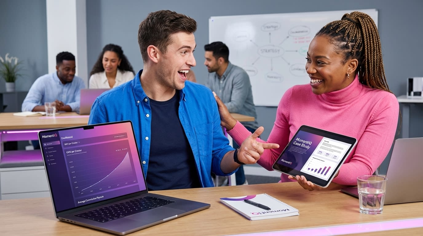 Close-up of TikTok Shop affiliate performance dashboard showing increased GMV per creator and commission payouts.