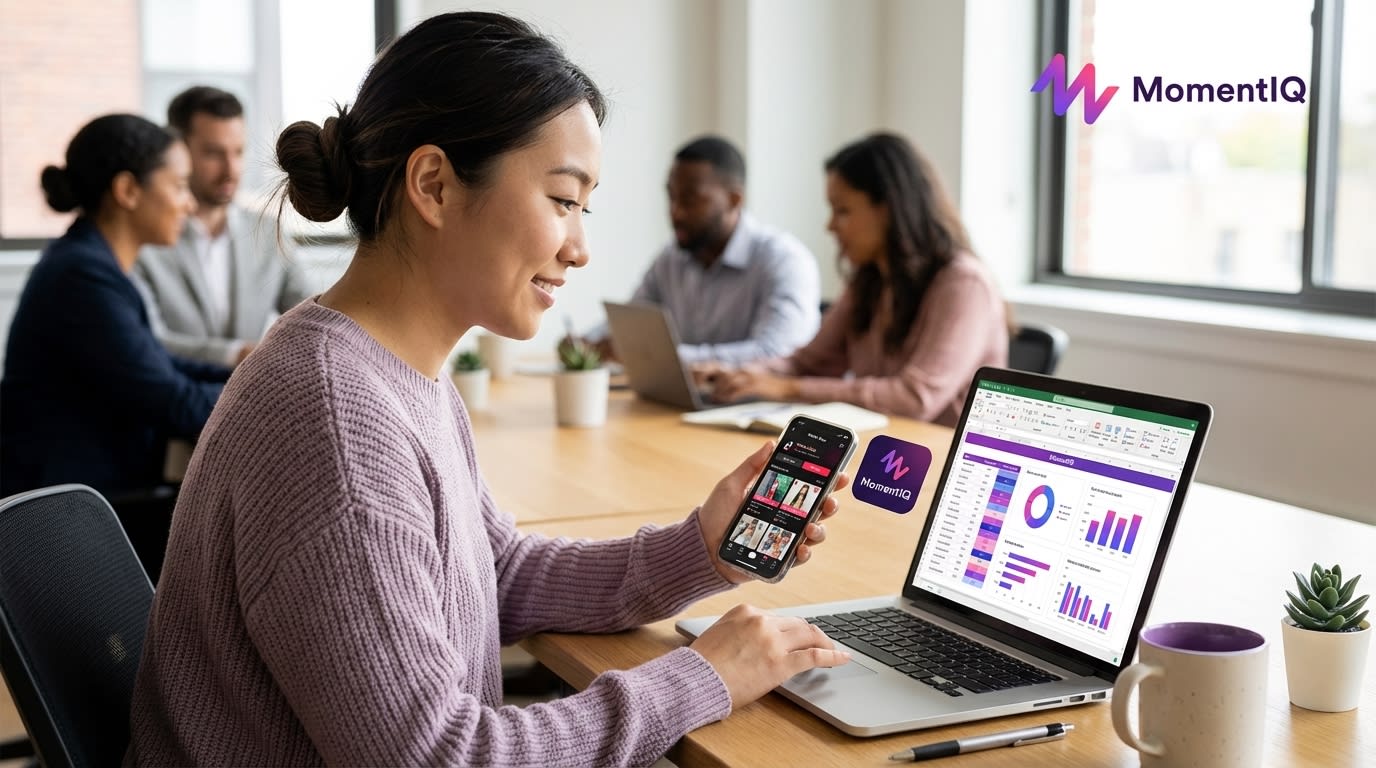 Focused individual diligently monitoring a competitor's TikTok Shop storefront on a phone, tracking changes.