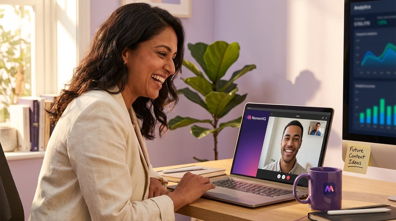 Brand manager happily video calling with a loyal TikTok Shop creator, discussing future content ideas