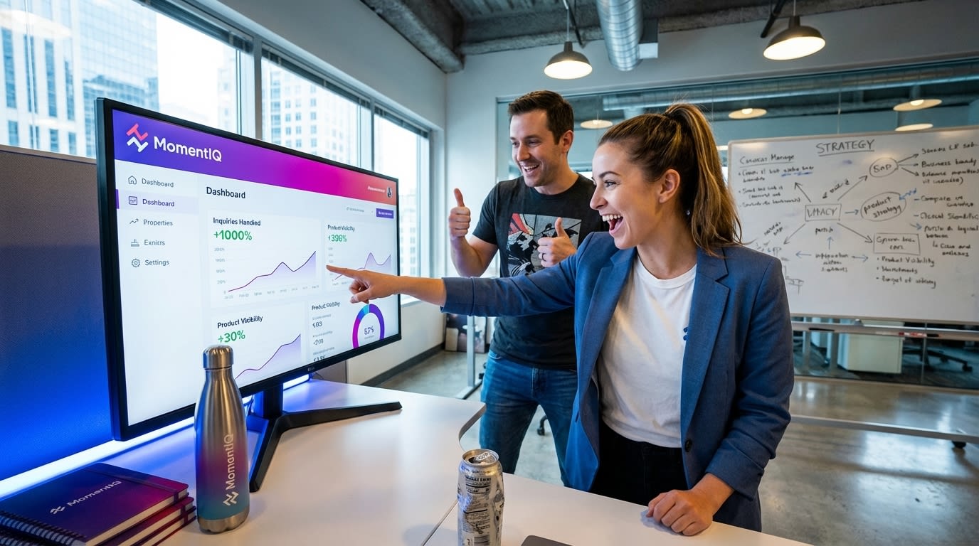 Team celebrating scaled customer service on a TikTok Shop dashboard after an exponential increase in inquiries.