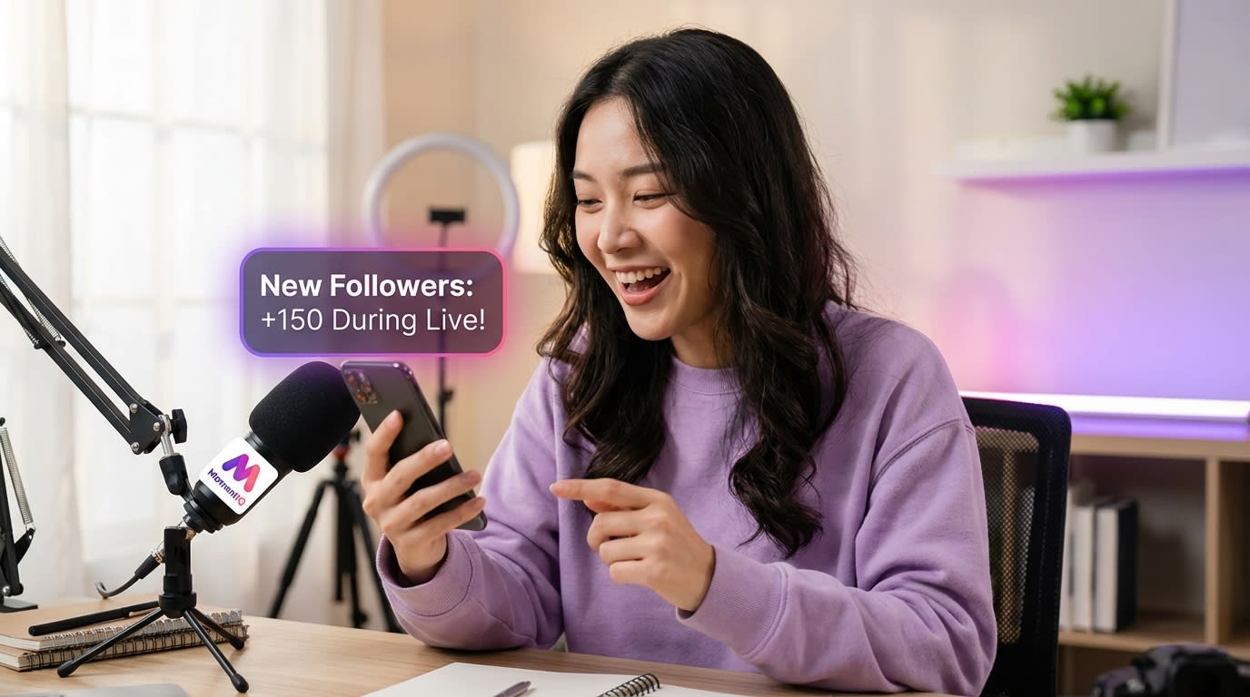 TikTok Shop creator celebrating significant follower growth during a successful live stream.