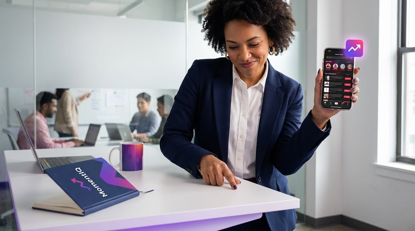 Confident entrepreneur looking at their phone showing a thriving TikTok Shop interface.