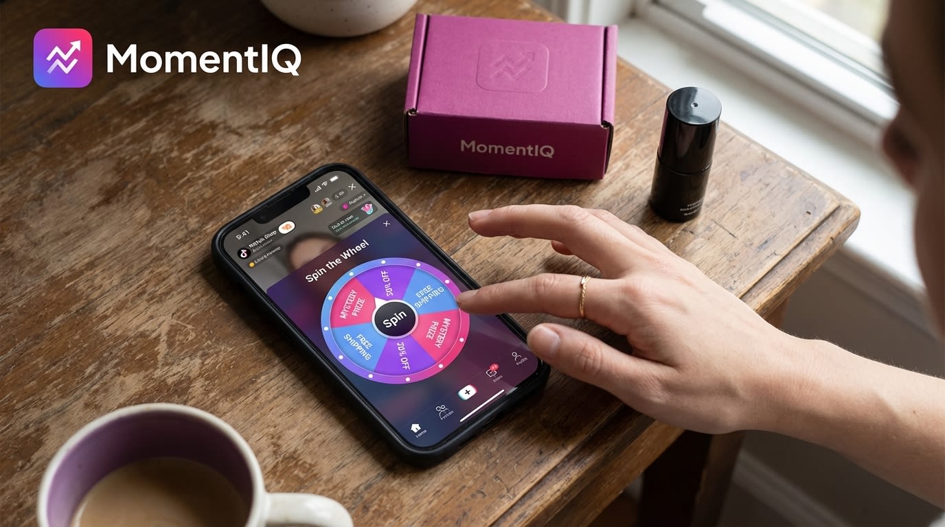 Team celebrating a successful 'Spin the Wheel' outcome on a TikTok Shop live stream.