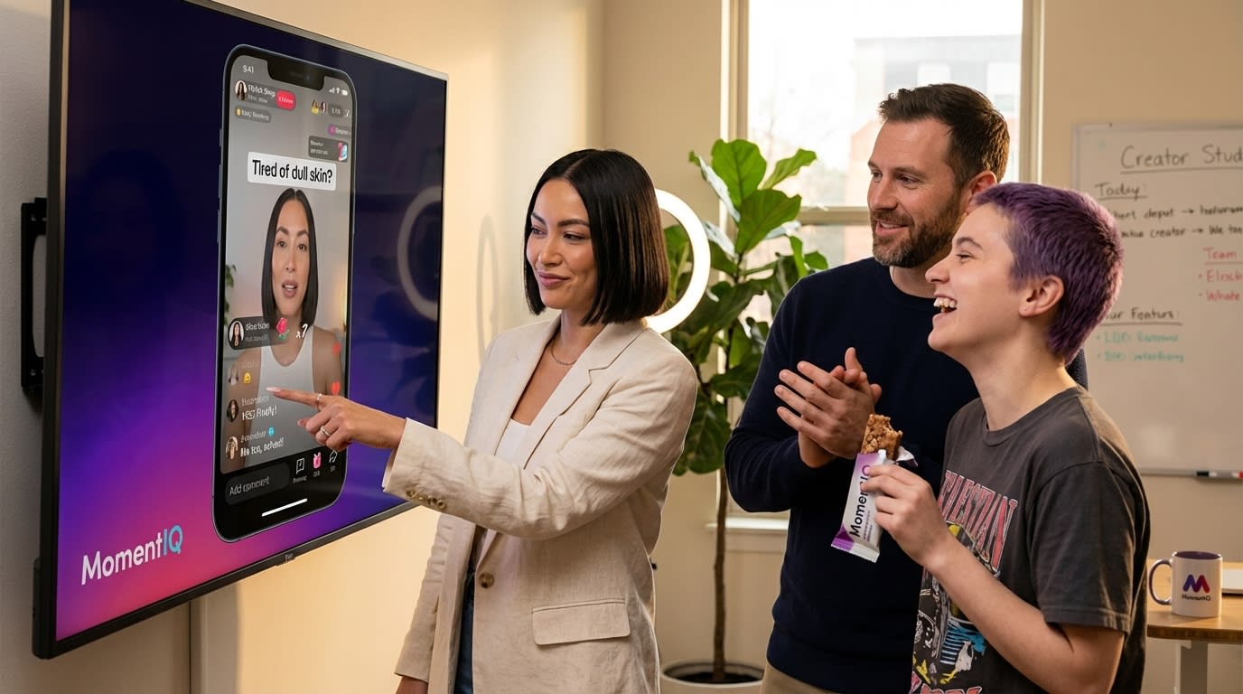 TikTok Shop creators celebrating a successful 'Problem' segment from a live stream, showing audience connection.