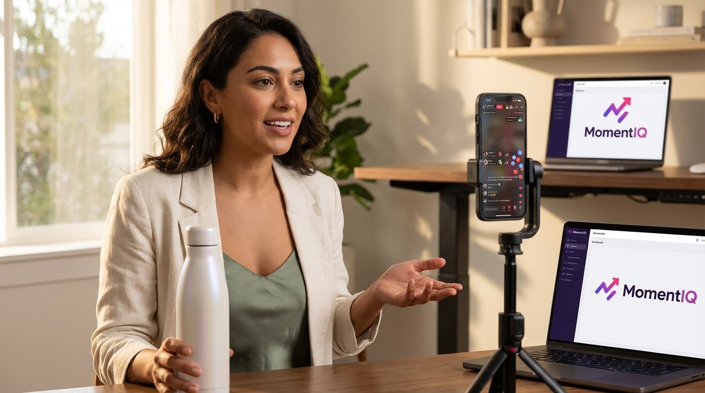 Dynamic TikTok Shop host engaging audience with compelling product storytelling, not just features