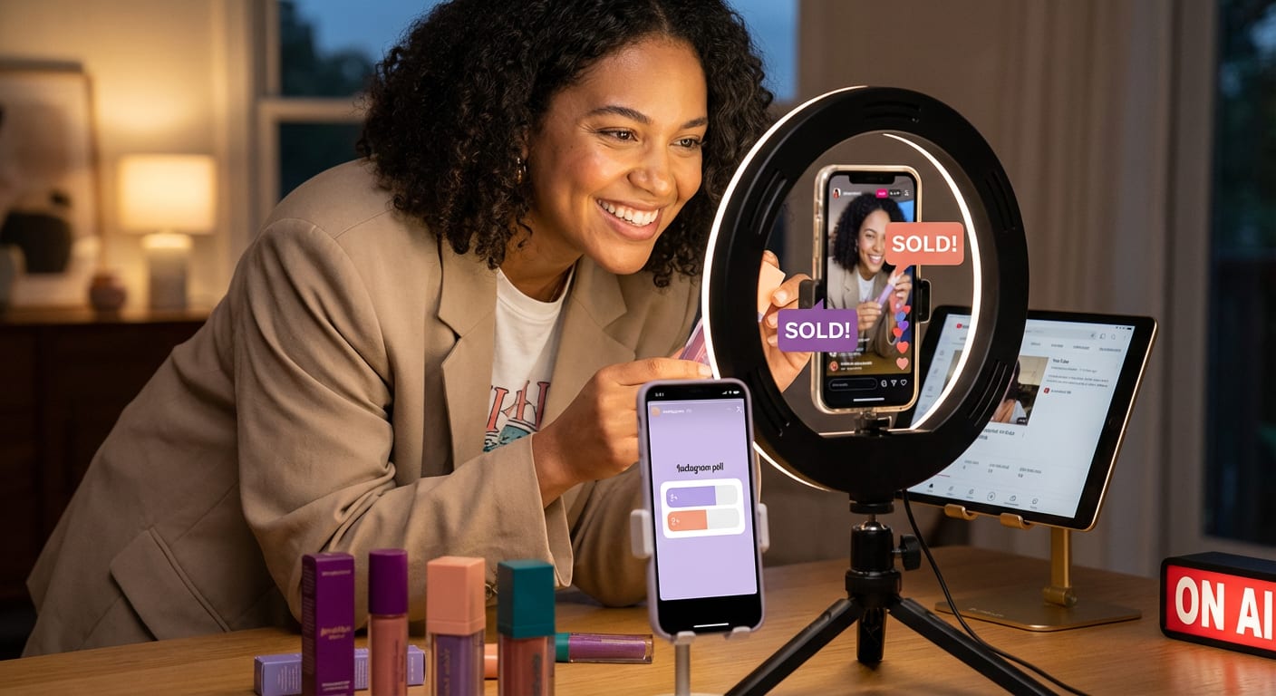 Creator studio setup with TikTok Shop live stream and seed audience builder from live purchaser data