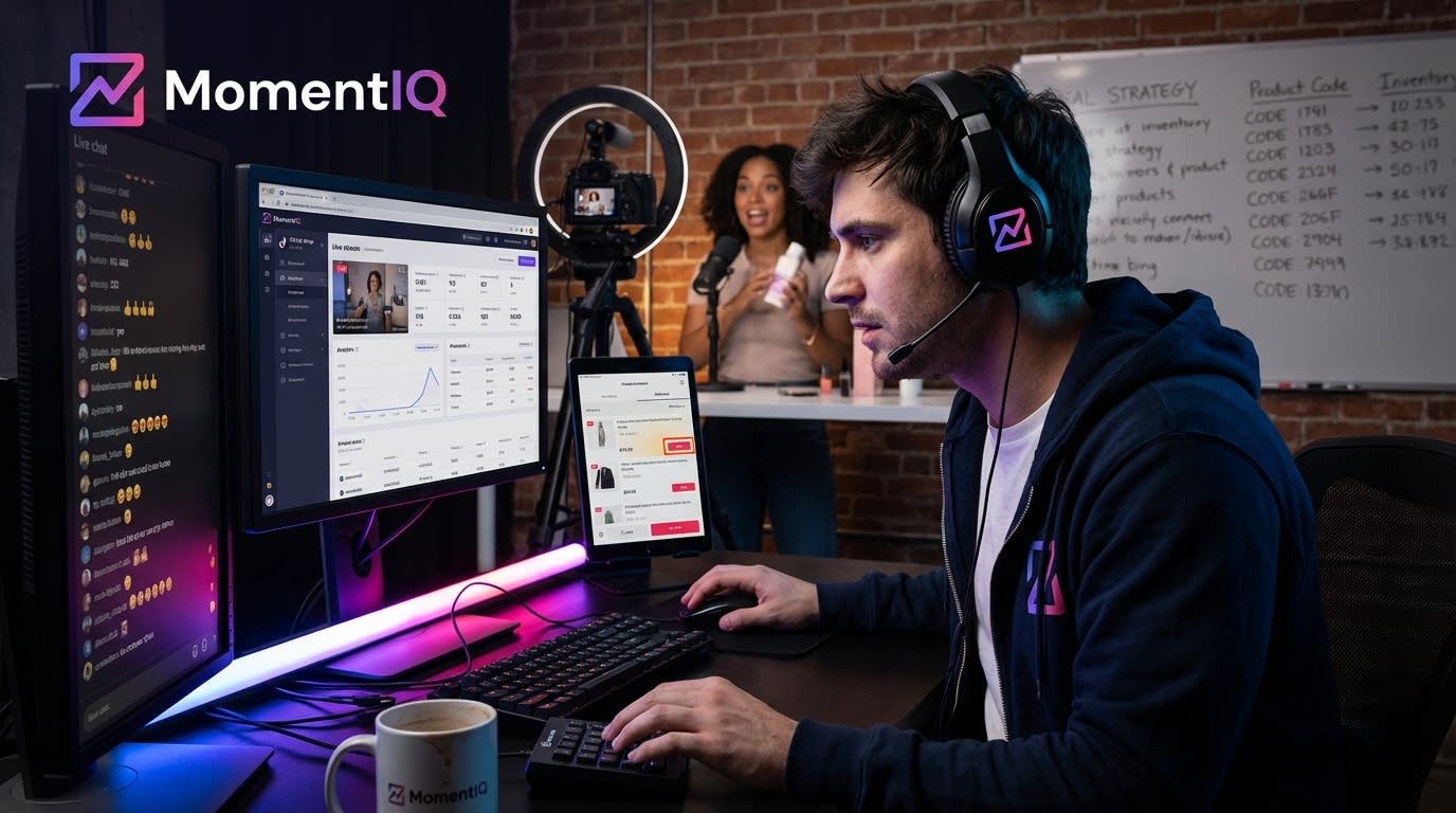 Hand applying a custom-branded 'TikTok Shop' shipping label to a package