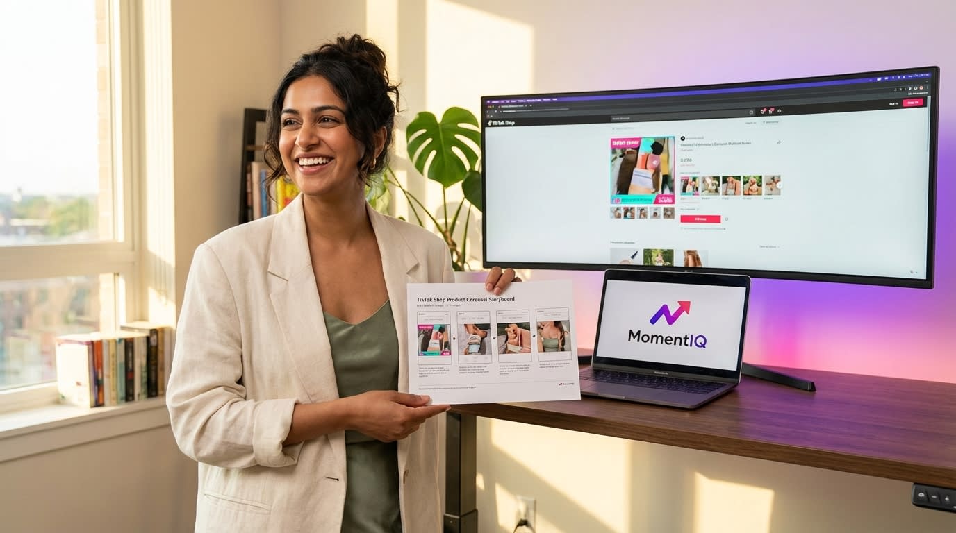 creative director triumphantly holding a