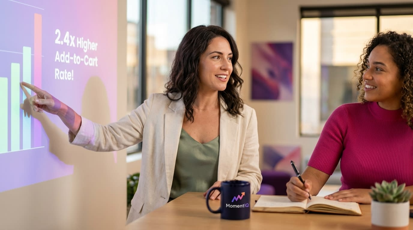 tiktok shop brand manager points at a gr