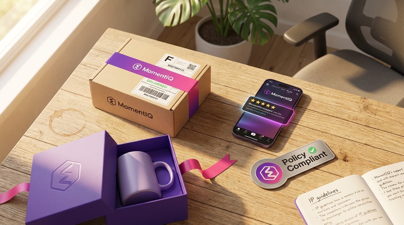 Flat lay infographic representing the four pillars of TikTok Shop seller score: Fulfillment, Customer Service, Product, and Policy Compliance