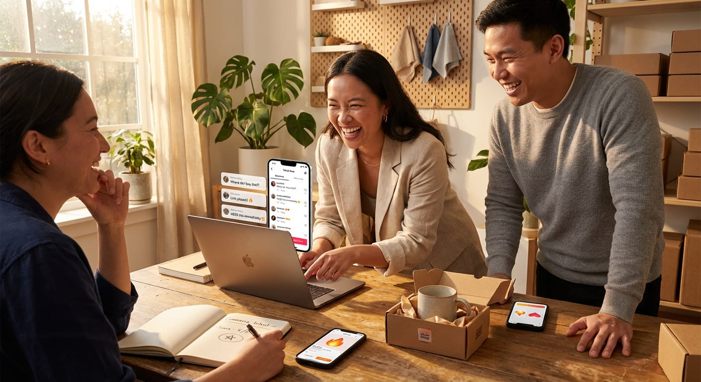 Behind-the-scenes TikTok Shop team reviewing commerce intent signals in organic post comments
