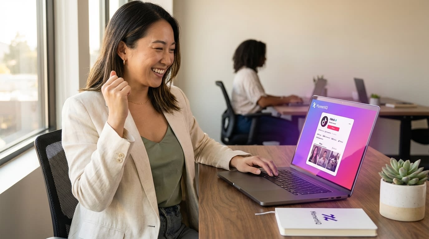 Brand manager reviewing successful TikTok Shop VSA creator partnership contract.