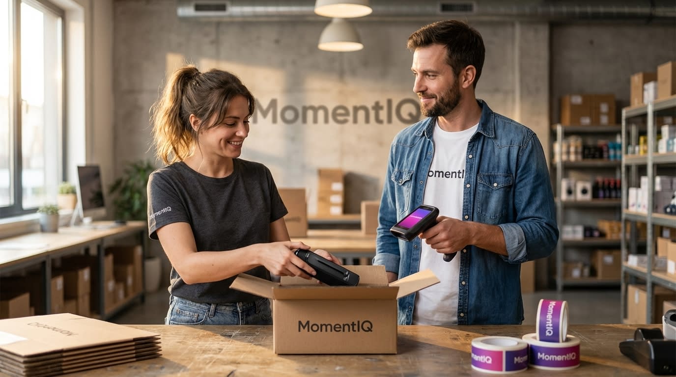 Cheerful warehouse workers efficiently fulfilling TikTok Shop orders in an organized facility.