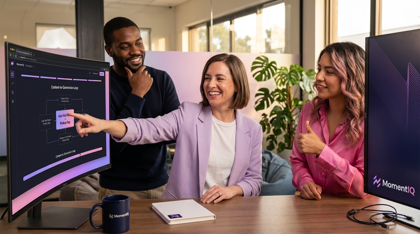 MomentIQ team analyzing content-to-conversion loop for TikTok Shop product research
