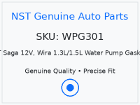 PT Saga 12V, Wira 1.3L/1.5L Water Pump Gasket