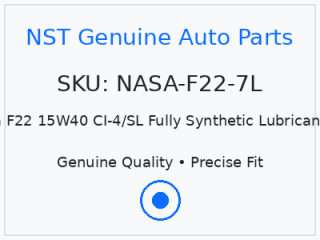 Nasa F22 15W40 CI-4/SL Fully Synthetic Lubricant 7L