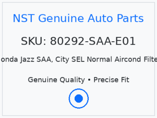 Honda Jazz SAA, City SEL Normal Aircond Filter