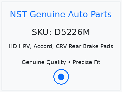 HD HRV, Accord, CRV Rear Brake Pads