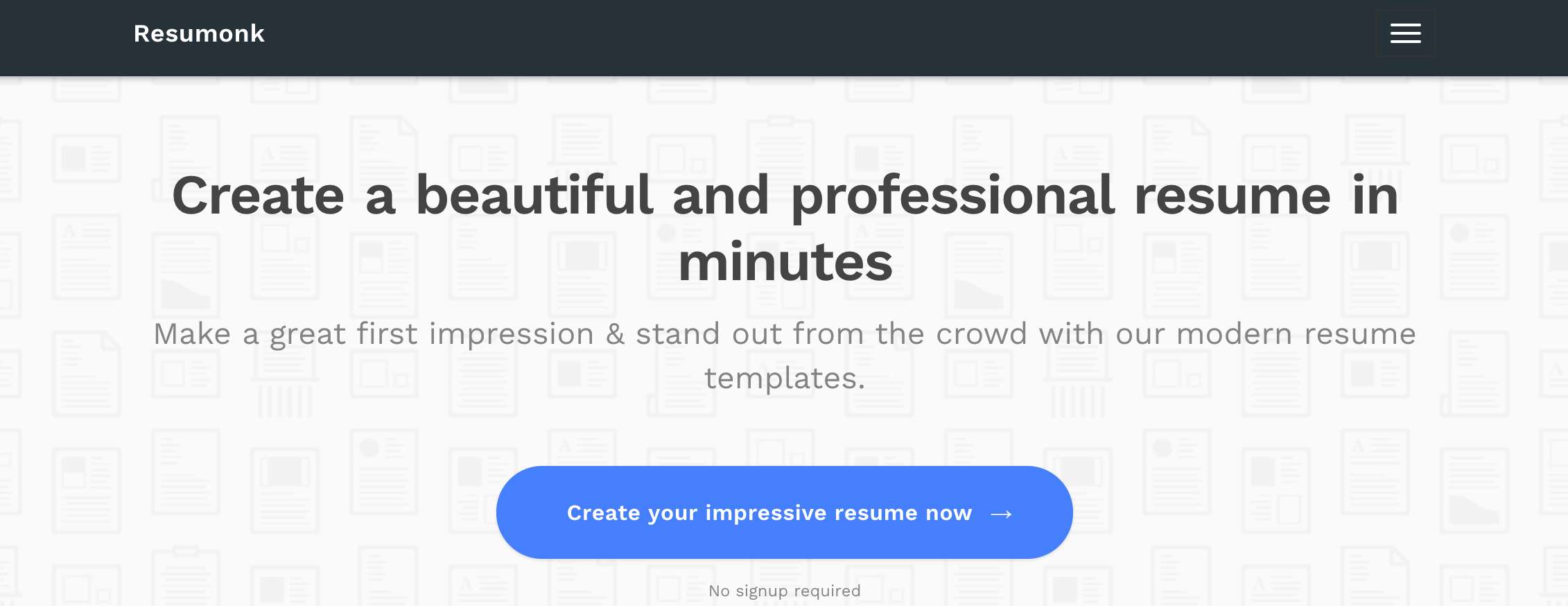 Resumonk resume builder