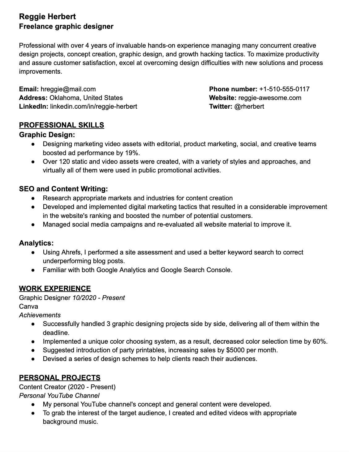 combination resume when to use