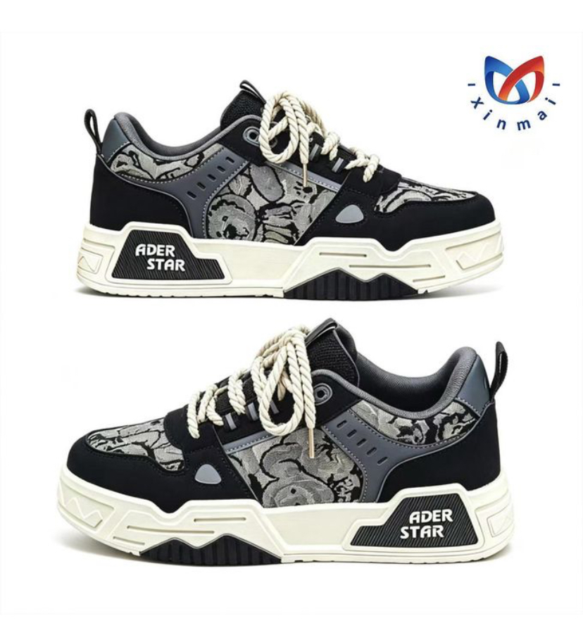 men's canvas casual shoes sneakers men's board shoes - Black