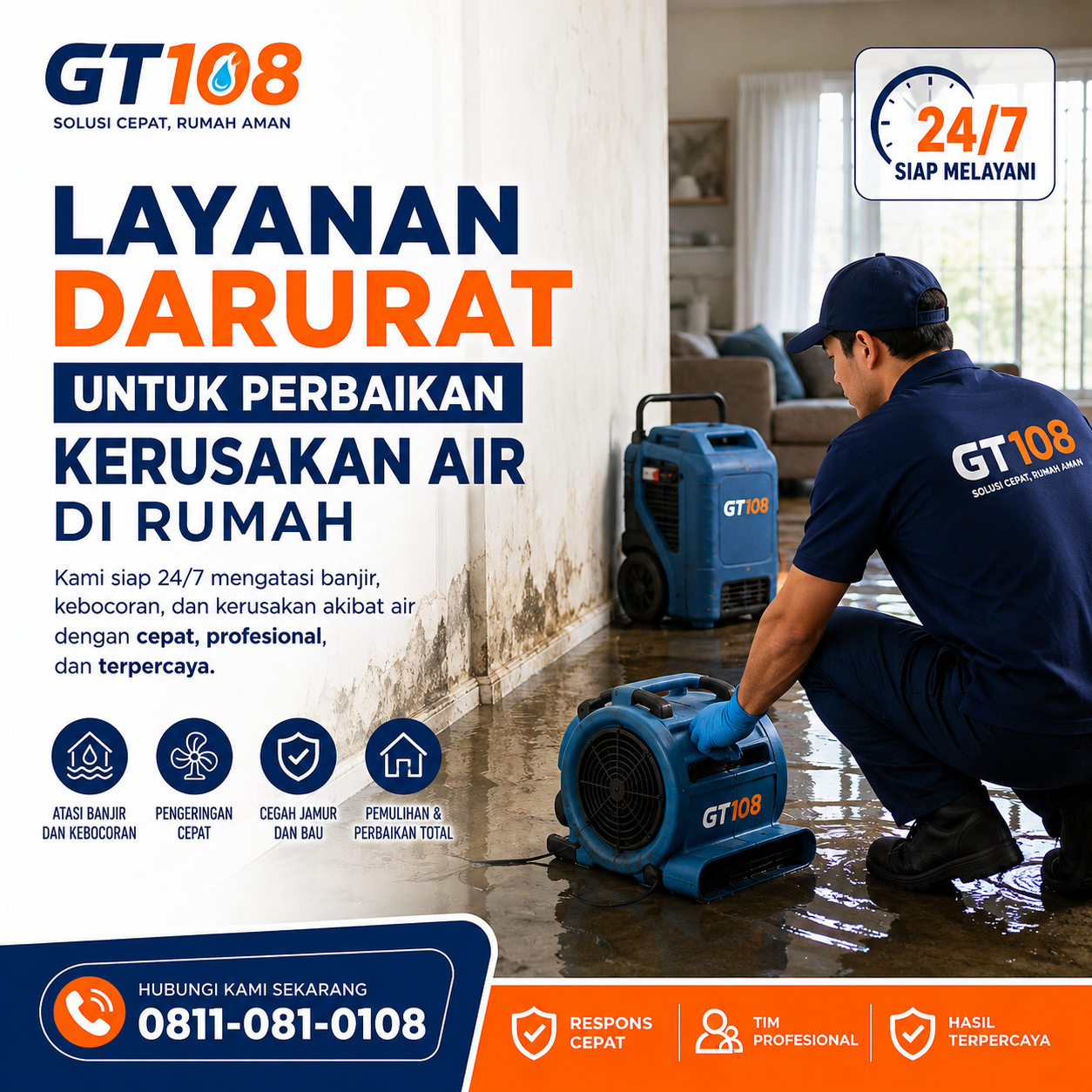 GT108 - Layanan Darurat Untuk Perbaikan Kerusakan Air dI Rumah