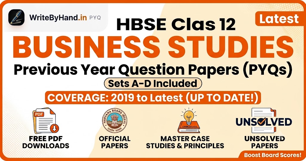 HBSE Class 12 Business Studies Previous Year Question Papers PDF