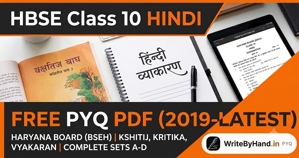 HBSE Class 10 Hindi Previous Year Question Papers PDF Download