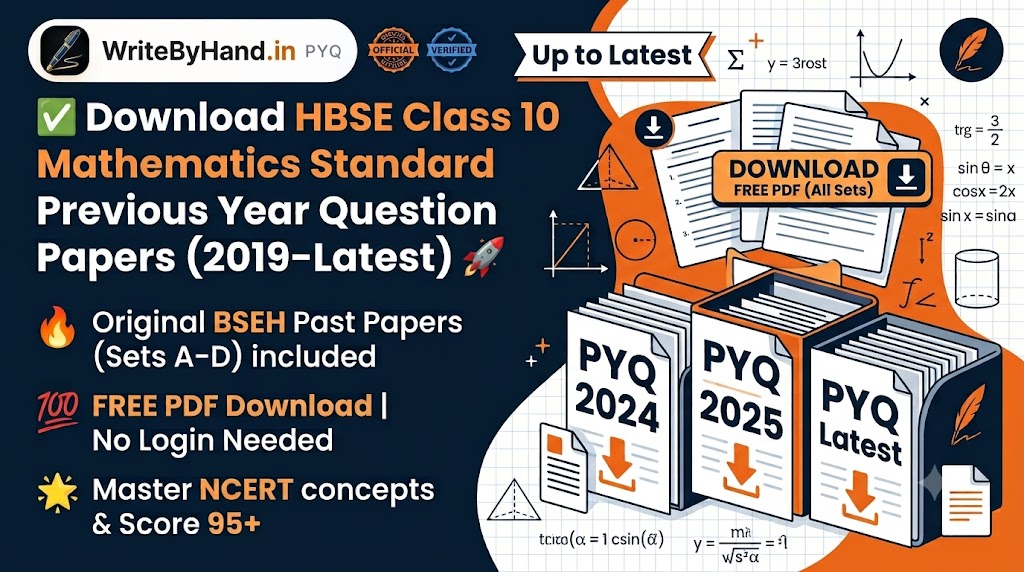 HBSE Class 10 Mathematics Standard Previous Year Question Papers PDF