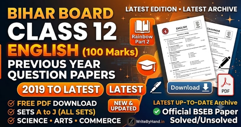 BSEB Class 12 English Previous Year Question Papers PDF Download