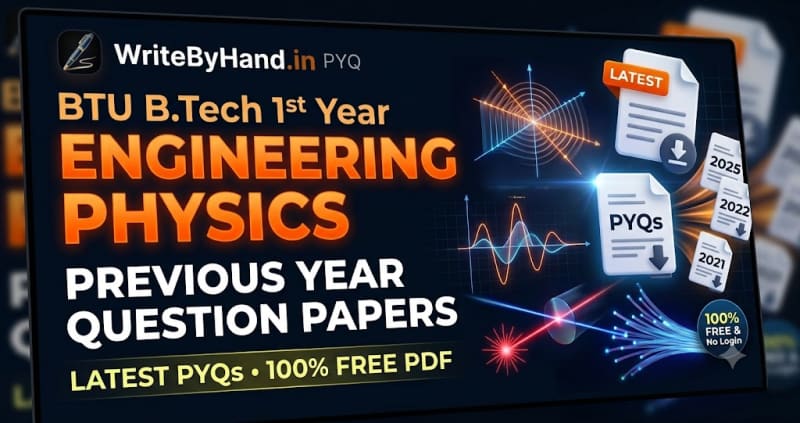 BTU B.Tech 1st Year Engineering Physics Previous Year Question Papers PDF Download