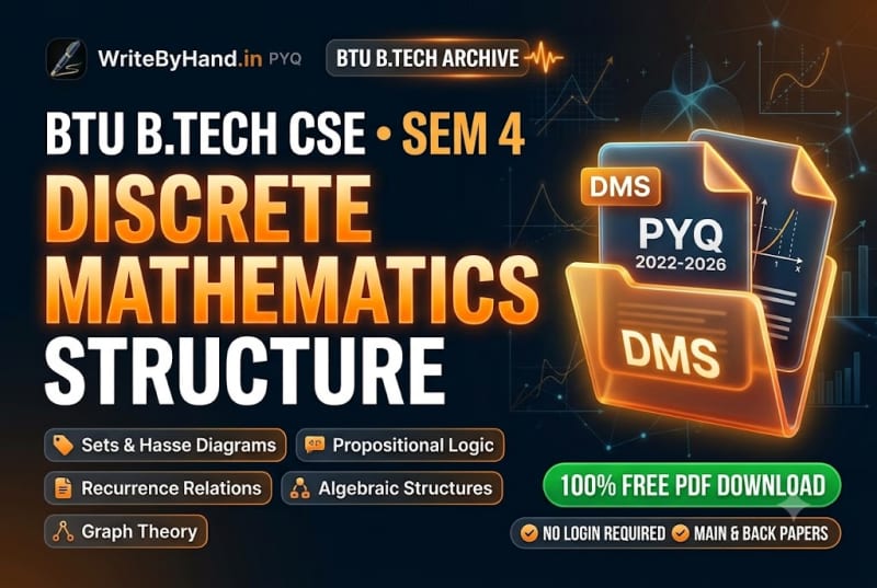 BTU B.Tech CSE 4th Sem Discrete Mathematics Structure Previous Year Question Papers PDF Download