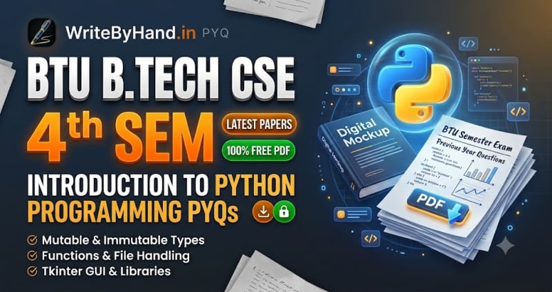 BTU B.Tech CSE 4th Sem Introduction to Python Programming Previous Year Question Papers PDF Download