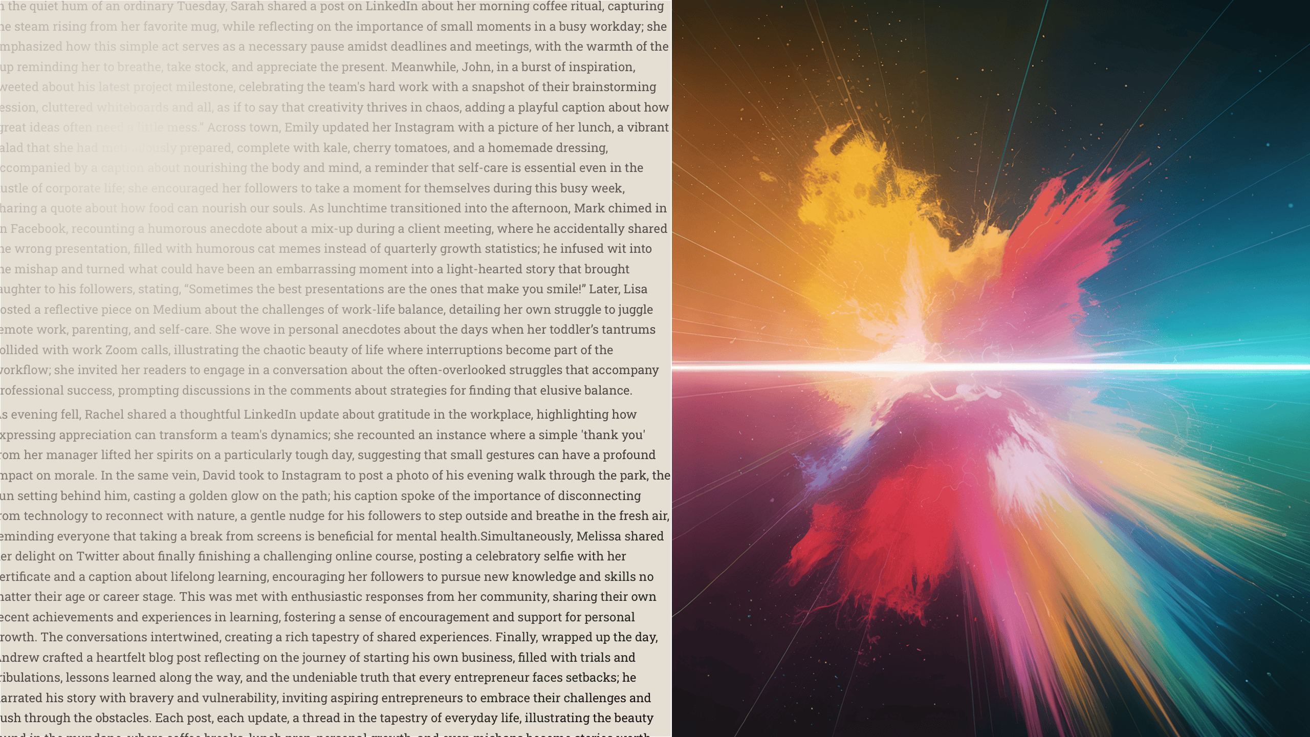 Life as sentence vs life as image