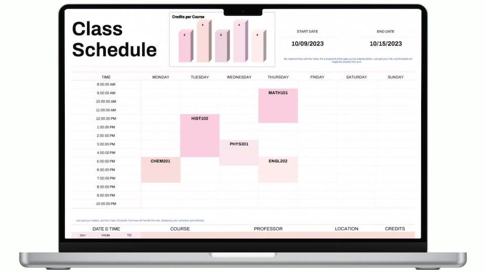 Student Planner Template