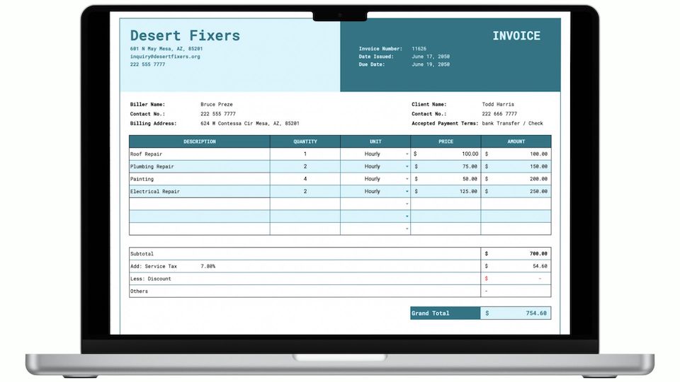 Simple Invoice Template