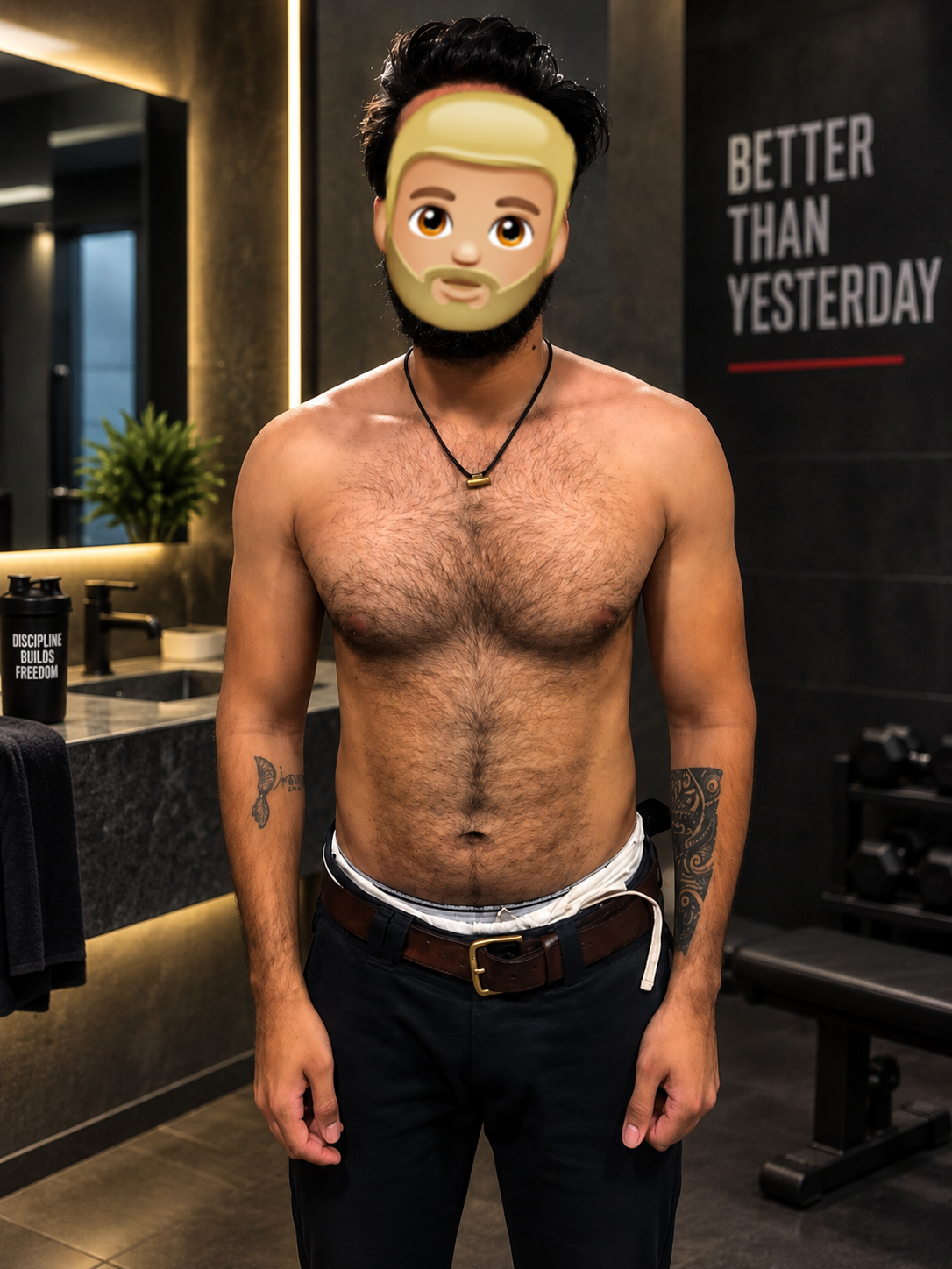 Client before coaching — starting physique