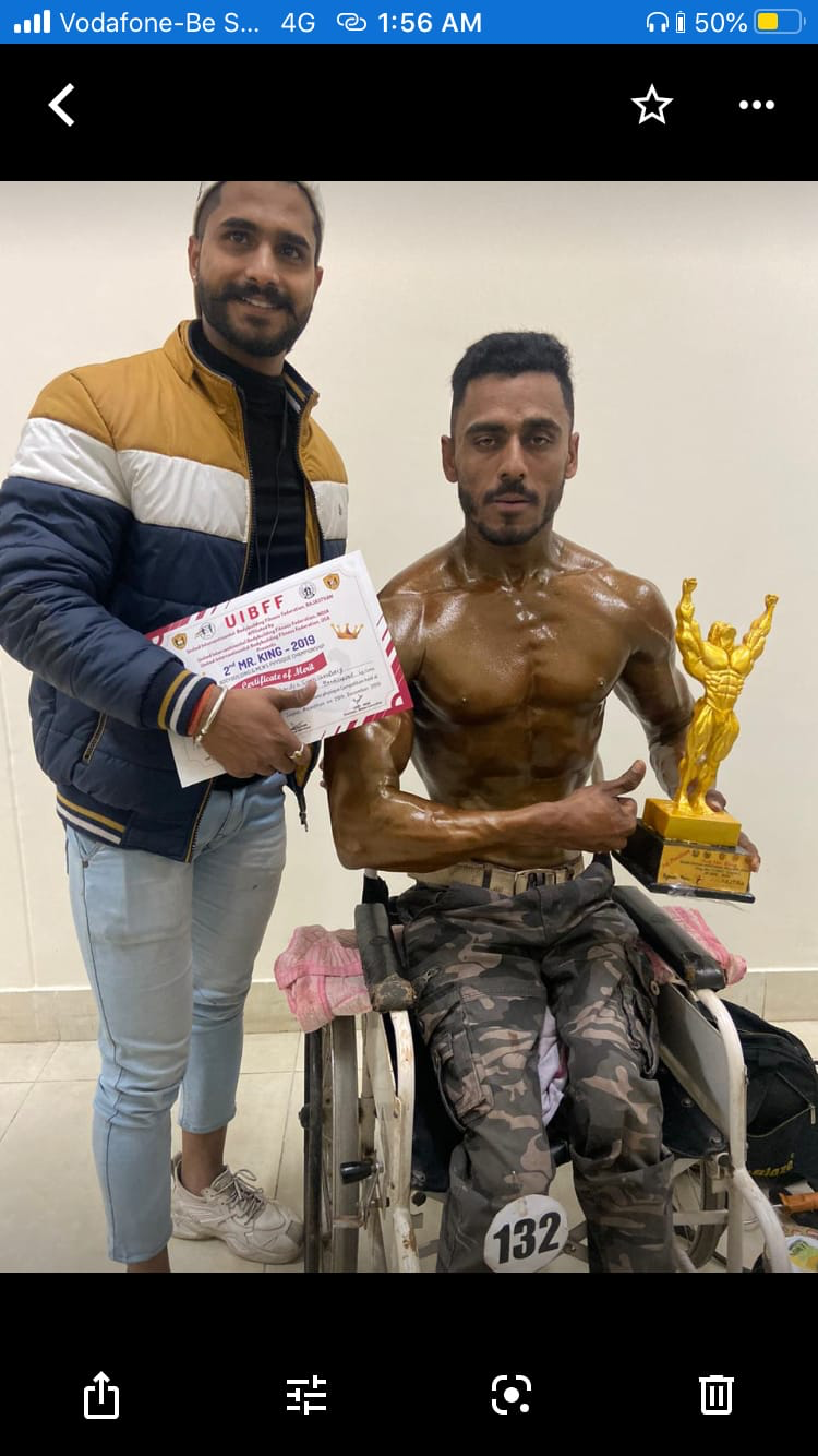 UIBFF Mr. King 2019 — Neeraj Fitness Coach 2nd place trophy celebration