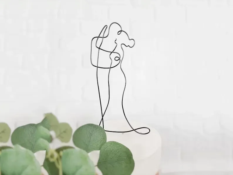 Minimalistischer Cake Topper aus Draht Lerusticchic