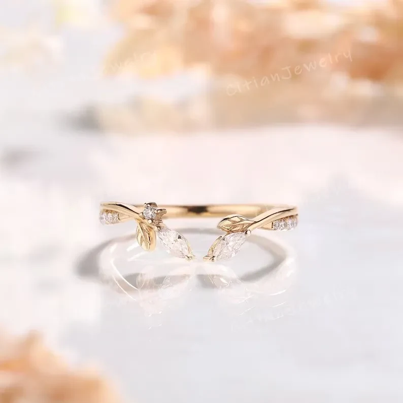 Ausgefallener Marquise Ehering - Citian Jewelry