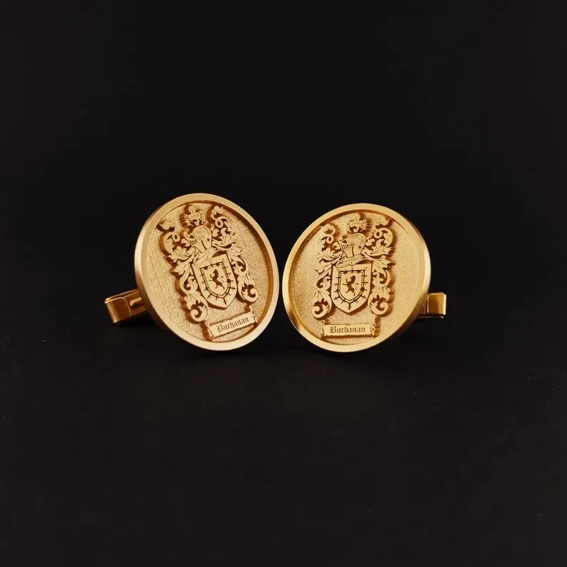 Ausgefallene Manschettenknöpfe mit Wappen HAjewellers