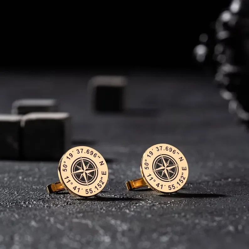 Originelle Manschettenknöpfe mit Koordinaten - PersonalCufflinks