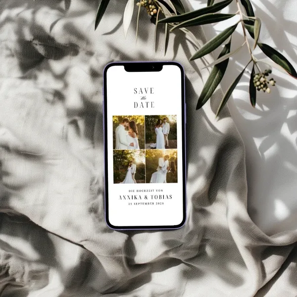 Save the Date WhatsApp Vorlage Hochzeit kostenlos - Mit Bildern V1