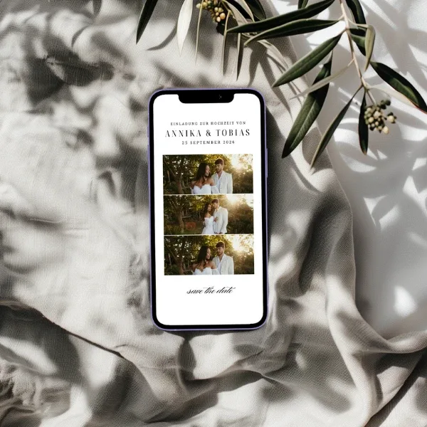 Save the Date WhatsApp Vorlage Hochzeit kostenlos - Mit Bildern V2