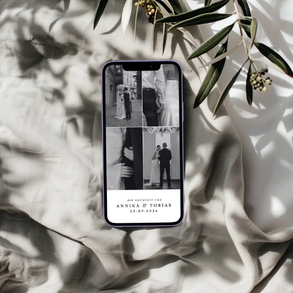 Save the Date WhatsApp Vorlage Hochzeit kostenlos - Modern