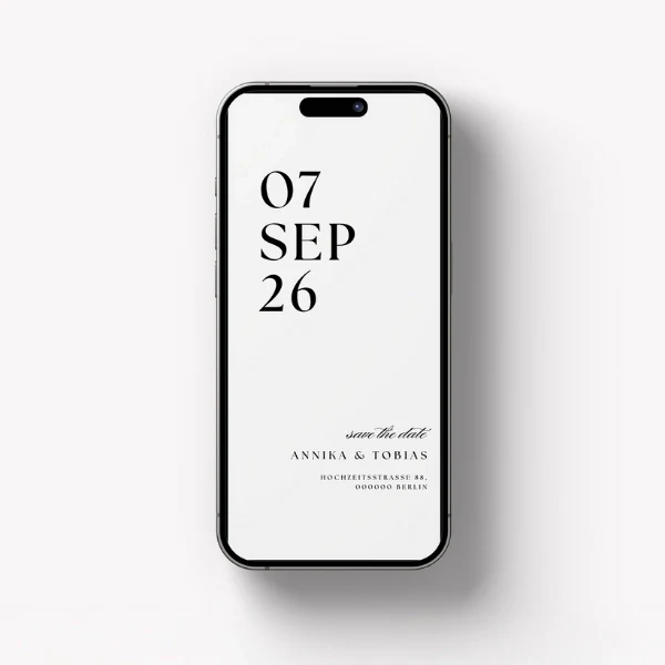 Save the Date WhatsApp Vorlage Hochzeit kostenlos - Old Money