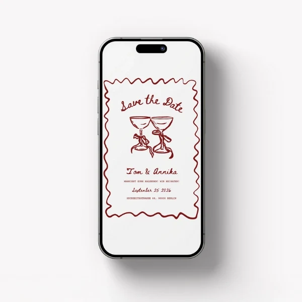 Save the Date WhatsApp Vorlage Hochzeit kostenlos - Verspielt