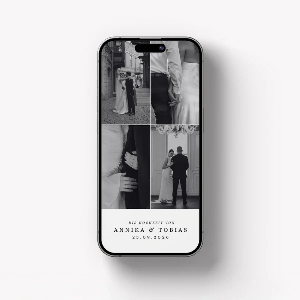 Save the Date WhatsApp Vorlage Hochzeit kostenlos - Modern